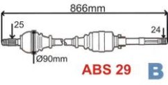pravá poloosa berlingo,partner,zx,3273.6K,bez ABS FPARTS