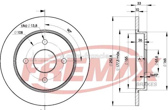 1323621 zadní brzdový kotouč ford ,fremax bd7969