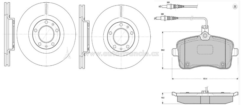 přední brzdová sada peugeot 407/407 FPARTS