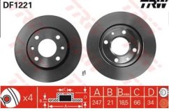 přední brzdový kotouč citroen,peugeot,4249.96*,trw df1221