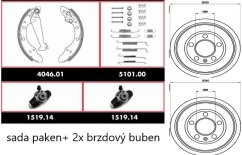 brzdy škoda fabia,seat,audi,vw -zadní brzdová sada