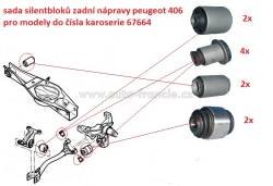 sada silentbloků zadní nápravy peugeot 406,5131.99,5131.78,5131.80,3640.35*FPARTS