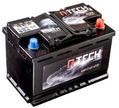 autobaterie agm start stop 70Ah 760A, pravá A-TECH AGM 278x175x190
