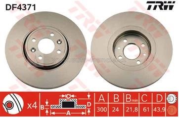 přední brzdový kotouč renault,7701207897,TRW DF4371