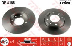 zadní brzdový kotouč citroen,peugeot,4246W9,TRW