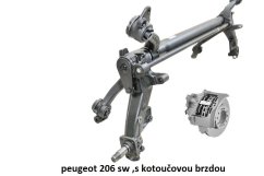 ZADNÍ NÁPRAVA PEUGEOT 206 sw/combi,s kotoučovou brzdou,repase