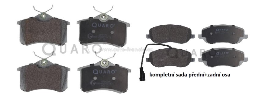 sada brzdových destiček přední +zadní 425441,425220,quaro