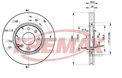 přední brzdový kotouč citroen,peugeot,4246.L8*,FREMAX