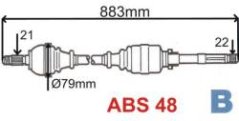 pravá poloosa peugeot 206,s abs,3273.3L,GRESA