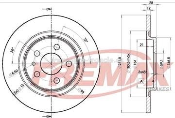 zadní brzdový kotouč C8,807,CITROEN,PEUGEOT-FREMAX