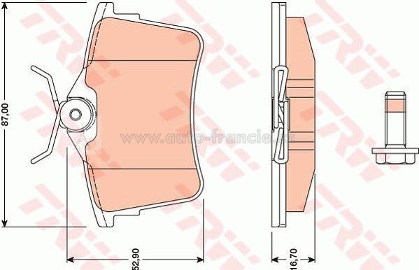 zadní brzdové destičky citroen berlingo,peugeot partner,308,4254.15*,trw gdb1799