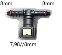 rychlospojka palivového potrubí tvar T 8MM