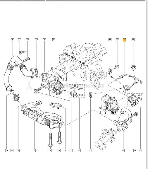 snímač teploty spalin renault 1.9 dci (u turba)