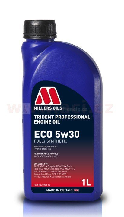 MILLERS OILS TRIDENT PROFESSIONAL ECO 5W30, PLNĚ SYNTETICKÝ, 1 L