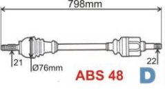 pravá poloosa citroen saxo,ax,peugeot 106,3273.E3,s ABS,GRESA