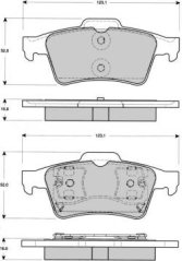 ZADNÍ BRZDOVÉ DESTIČKY renault laguna,espace,7701207996,trw gdb1469