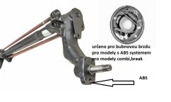 ZADNÍ NÁPRAVA PEUGEOT 306,CITROEN XSARA,ZX,combi,buben +/ - ABS