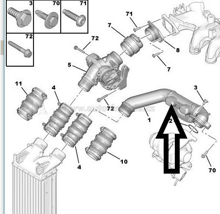 144053 hadice sání/rezonátor citroen/peugeot 1.6 HDI FPARTS RS33272