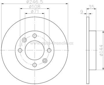 zadní brzdový kotouč citroen,peugeot,4246W9,remsa