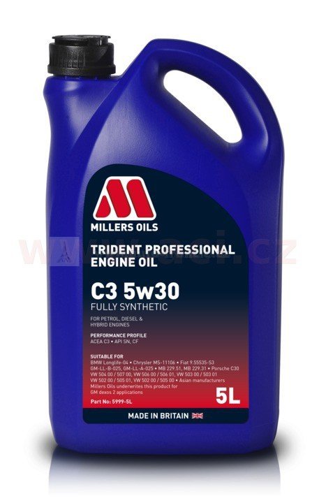 MILLERS OILS TRIDENT PROFESSIONAL C3 5W30, PLNĚ SYNTETICKÝ 1l