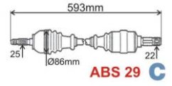 levá poloosa,citroen berlingo,xsara picasso,peugeot partner,3272.7F,s ABS,GRESA