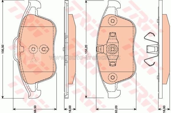 PŘEDNÍ BRZDOVÉ DESTIČKY RENAULT,TRW gdb1808