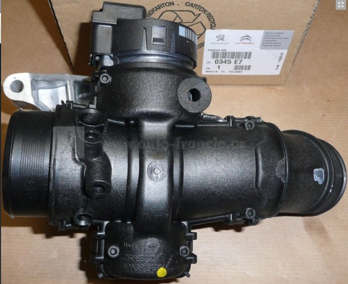 škrtící klapka přívodu vzduchu 1.6 HDI,0345.E7