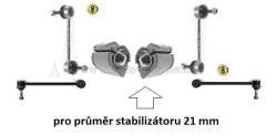 sada stabilizátorů zadní nápravy peugeot 406,MEYLE 21mm