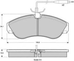 PŘEDNÍ BRZDOVÉ DESTIČKY jumper,boxer remsa