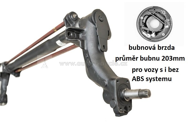 zadní náprava peugeot 306 sedan ,bubnová brzda 203mm
