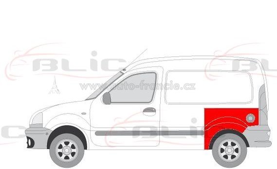 lem zadního blatníku renault kangoo,levý,2/3 dveř.verze