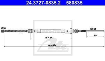 levé brzdové lano peugeot 406,4745.r1,bubnová brzda,ATE