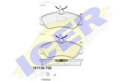 PŘEDNÍ BRZDOVÉ DESTIČKY citroen,peugeot,icer 181136-700