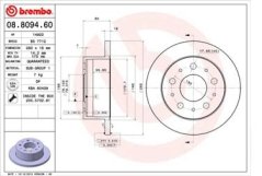 zadní brzdový kotouč jumper,boxer,424940,brembo 08.8094.60