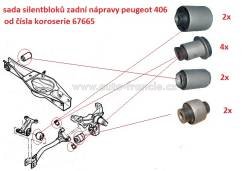 sada silentbloků zadní nápravy peugeot 406,5131.99,5131.78,5131.80,3640.41*FPARTS