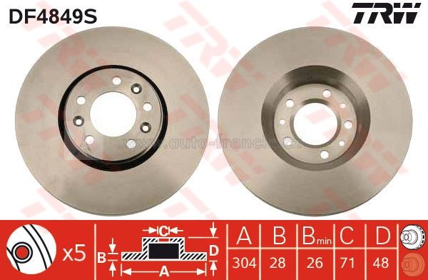 brzdový kotouč citroen,peugeot 4249.92 TRW