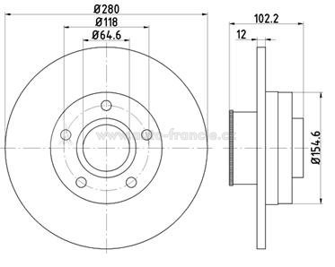 zadní brzdový kotouč s ložiskem renault trafic,7711130076,fparts