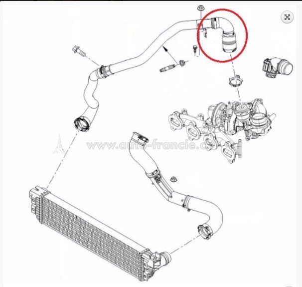 potrubí sání turba  renault master 2.3 dci-pouze pryžová hadice strana turba