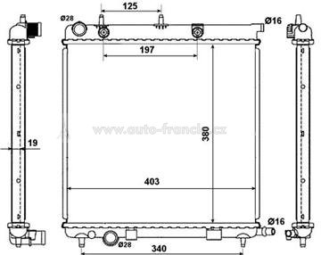 chladič motoru citroen c2,c3,ds3,peugeot 1007,207,1330w8,fparts
