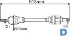 levá poloosa citroen saxo,ax,peugeot 106,3272.1K,bez ABS,GRESA
