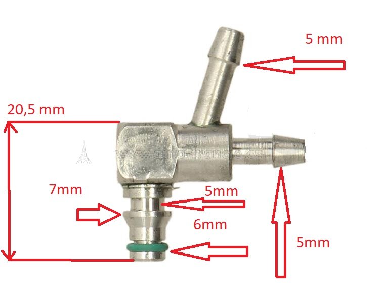rozbočka přepadu vstřikovače  CR SIEMENS/VDO