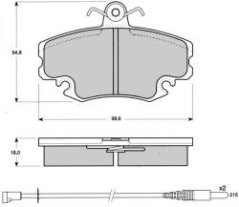 PŘEDNÍ BRZDOVÉ DESTIČKY renault clio thalia ,dacia ,fparts