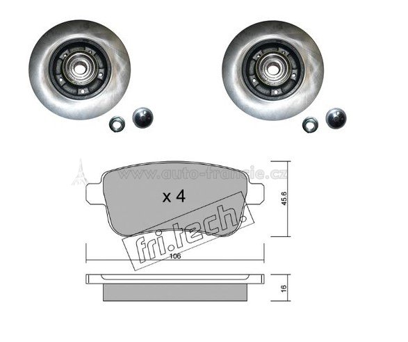 brzdy renault megane 3,scenic 3,clio 4,zadní brzdová sada renault fparts
