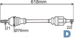 levá poloosa citroen saxo,ax,peugeot 106,3272.3J,bez ABS,GRESA