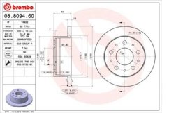 zadní brzdový kotouč jumper,boxer,424940,brembo 08.8094.60