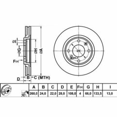 přední brzdový kotouč peugeot 406,4246.L9*,FERODO