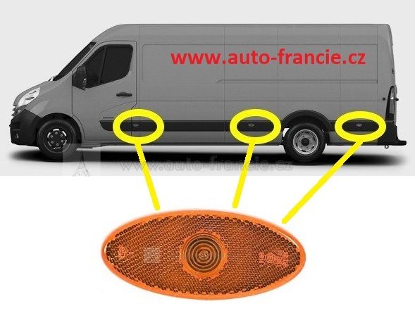 boční poziční světlo renault master , 261b00001r,original