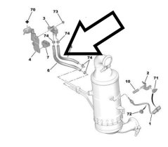 1618ee tlakové potrubí dpf filtru citroen c5