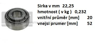 ložisko kola renault mascott 22,25x20x52mm