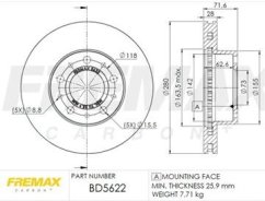 brzdový kotouč přední,boxer,jumper,4249.28,fremax bd-5622